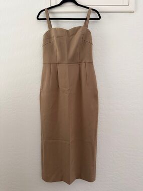 Strap Midi Dress in Camel